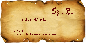 Szlotta Nándor névjegykártya